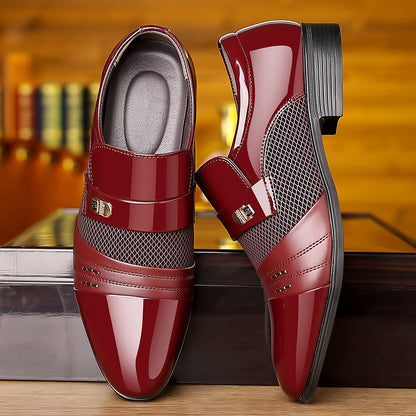 men's stylish patchwork leather shoes