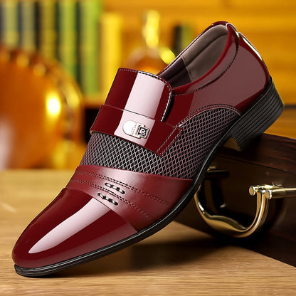 men's stylish patchwork leather shoes