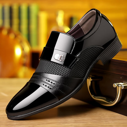 men's stylish patchwork leather shoes
