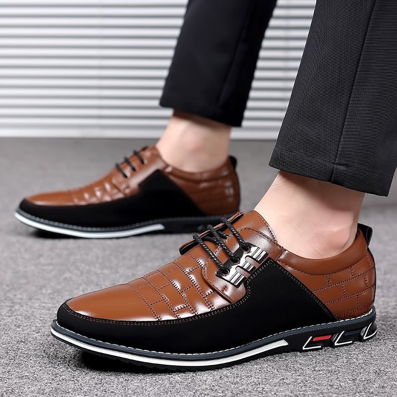 men's large size casual leather shoes