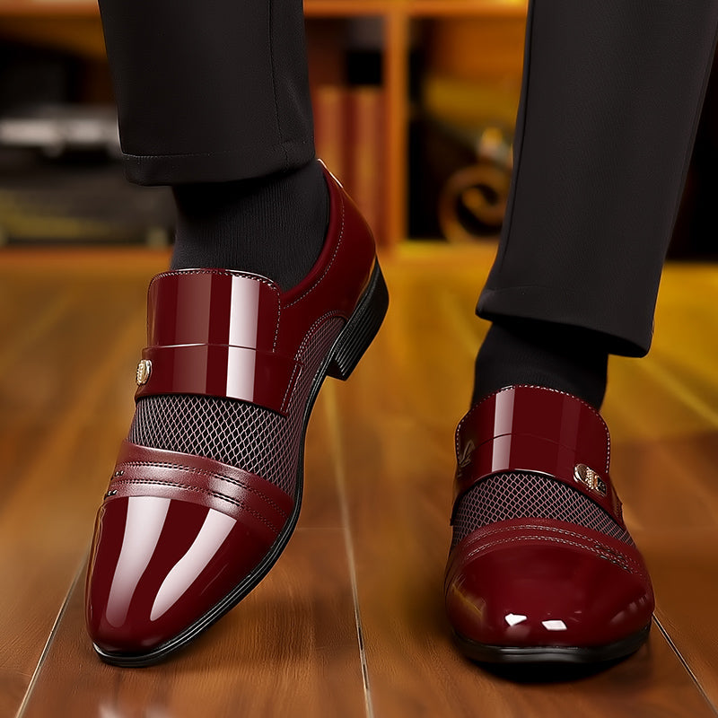 men's stylish patchwork leather shoes