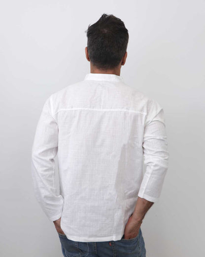 Men’s White Thai Cotton Kurta Shirt